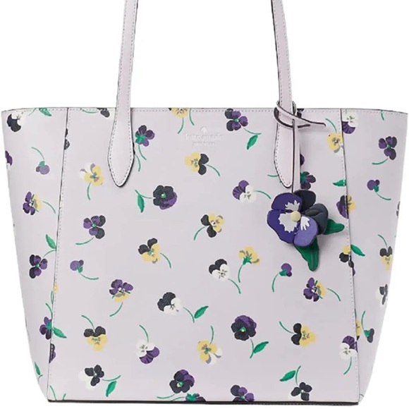 Kate Spade Dana Tote Top Zip Shoulder Bag Flower Charm - Picture 2 of 4